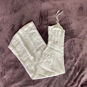 Free People White Wide Leg Jumpsuit